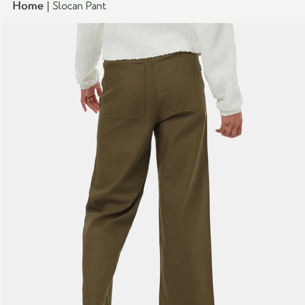 Olive Green Crop Hemp Pants, Ten Tree NWT
